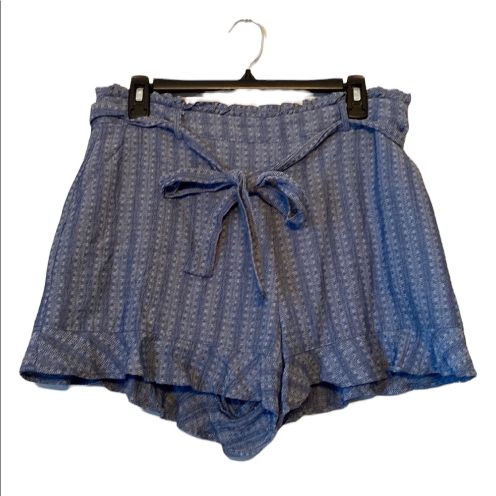 June & Hudson Blue Striped Tie Shorts